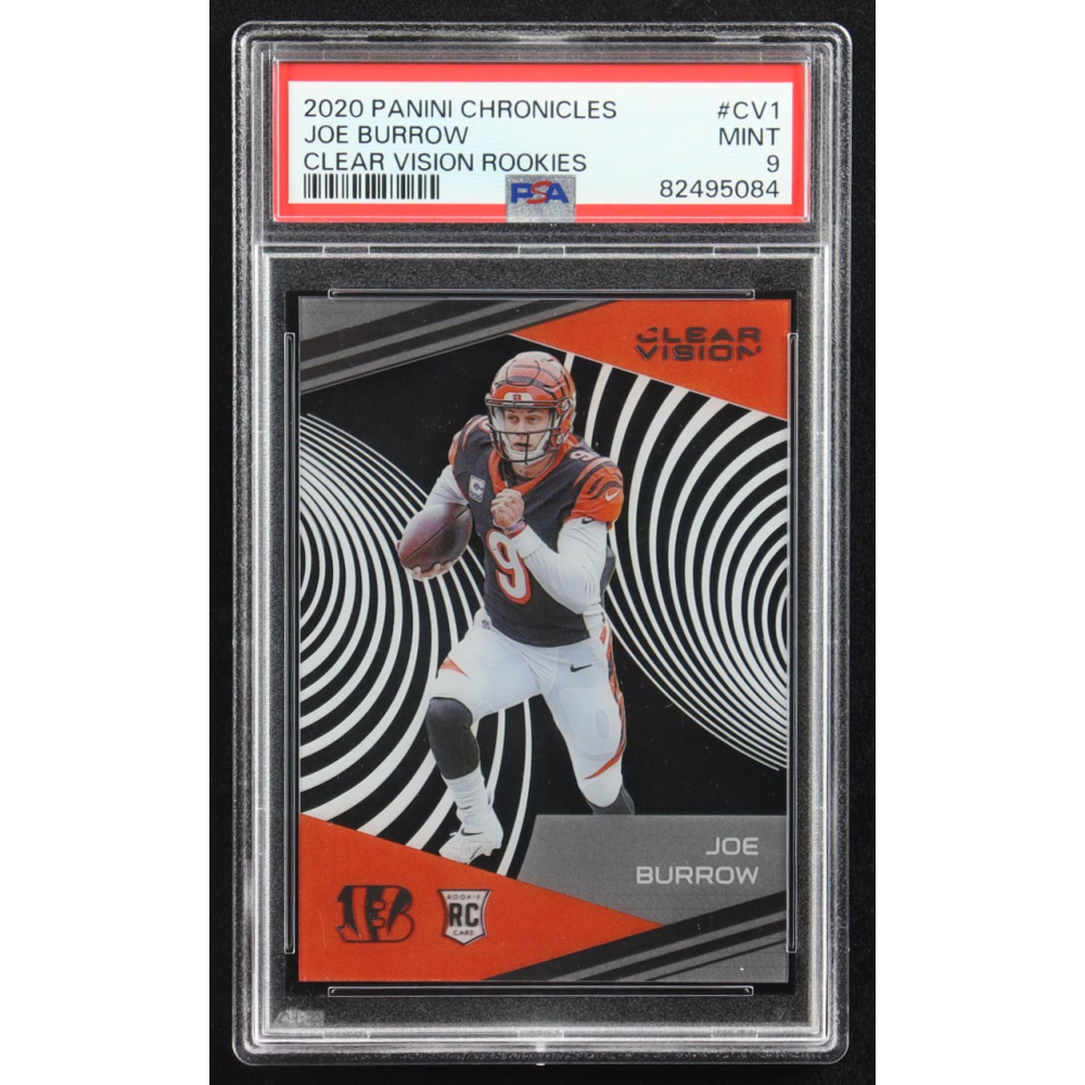 Joe Burrow 2020 Panini Chronicles Clear Vision Rookies #CV-1 RC (PSA 9) at PristineAuction.com