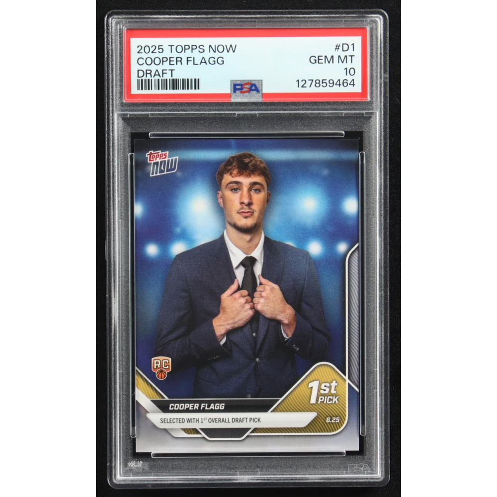 Cooper Flagg 2025 Topps Now Draft #D1 RC (PSA 10) at PristineAuction.com