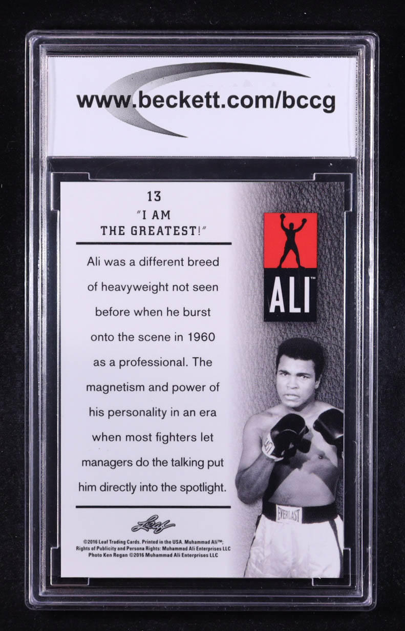 Muhammad Ali 2016 Leaf Muhammad Ali Immortal Collection #13 (BCCG 10) at PristineAuction.com Muhammad Ali 2016 Leaf Muhammad Ali Immortal Collection #13 (BCCG 10) at PristineAuction.com