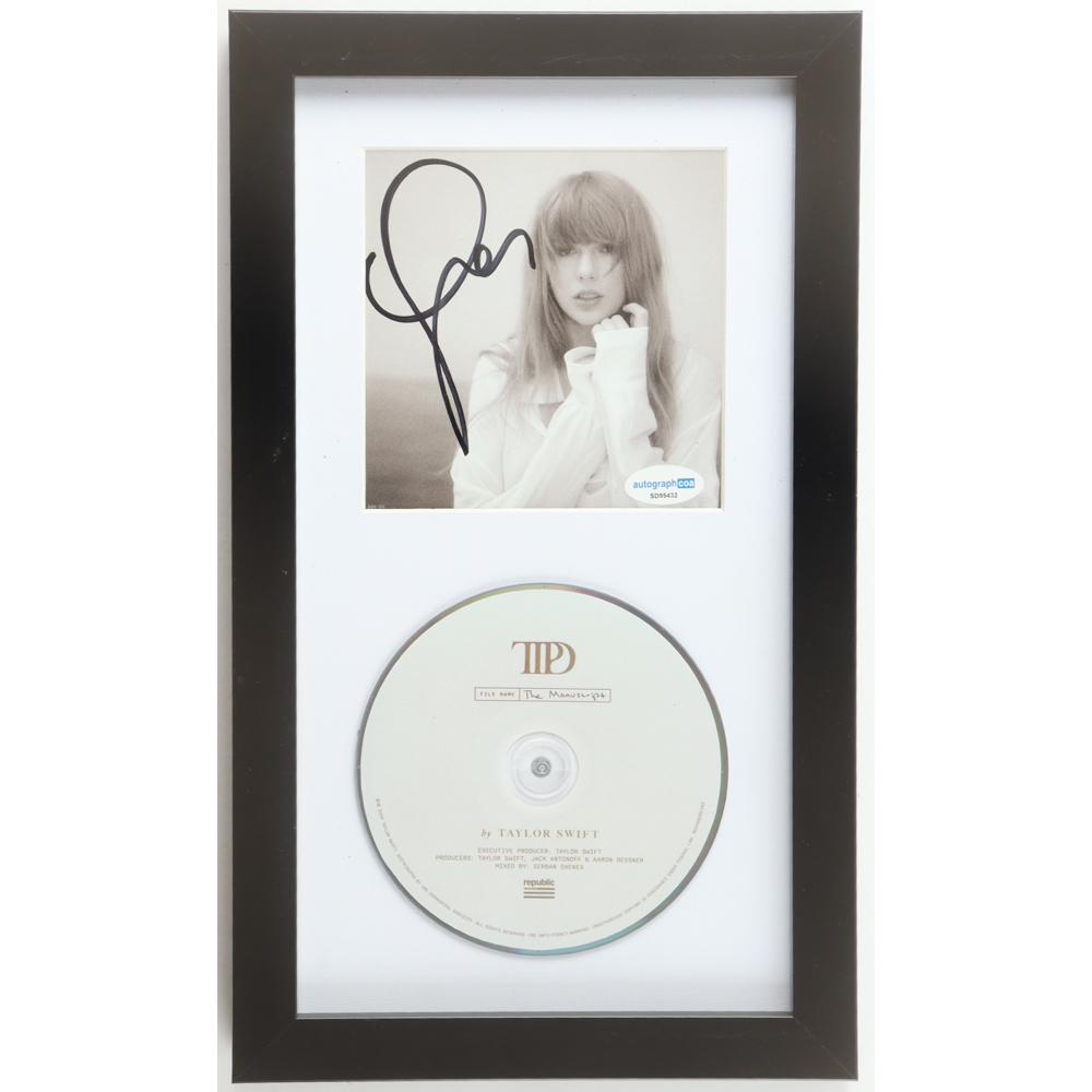 Taylor Swift Signed Custom Framed "The Tortured Poets Department" CD Insert Display with Disc (ACOA) at PristineAuction.com