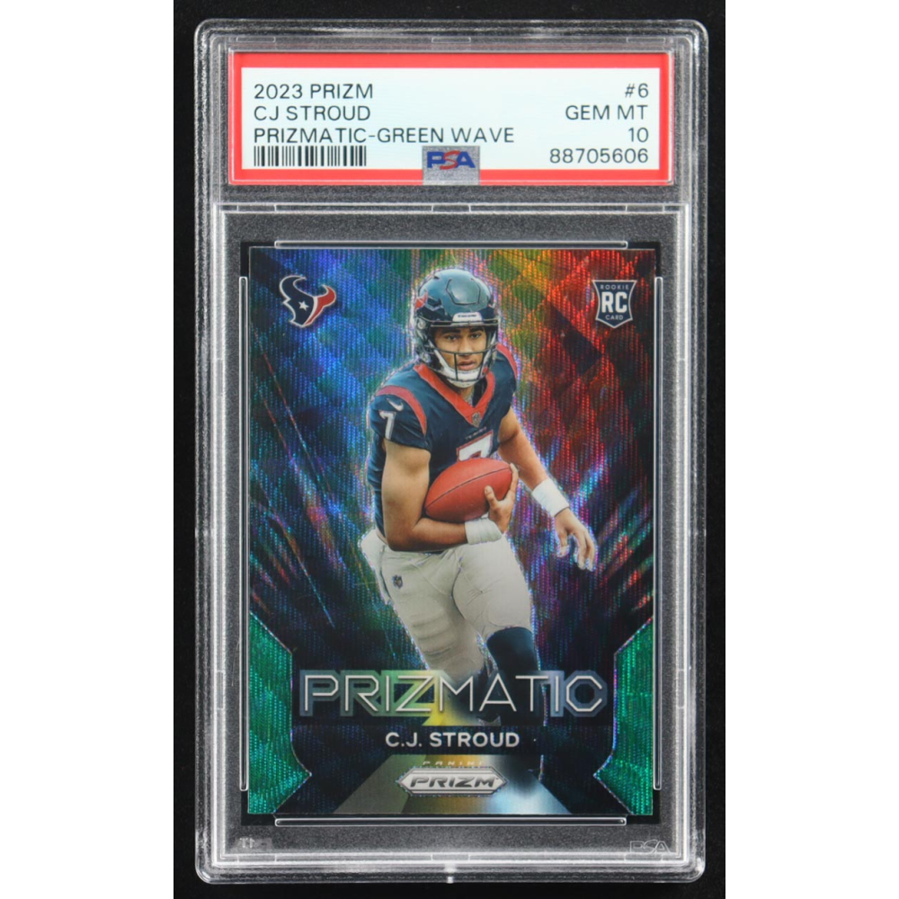 CJ Stroud 2023 Panini Prizm Prizmatic Green Wave #6 RC (PSA 10) at PristineAuction.com