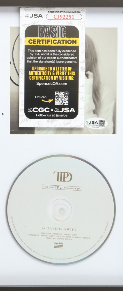 Taylor Swift Signed "The Tortured Poets Department" Custom Framed CD Insert Display (JSA) at PristineAuction.com Taylor Swift Signed "The Tortured Poets Department" Custom Framed CD Insert Display (JSA) at PristineAuction.com