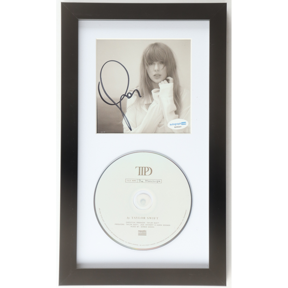 Taylor Swift Signed Custom Framed "The Tortured Poets Department" CD Insert Display with Disc (ACOA) at PristineAuction.com
