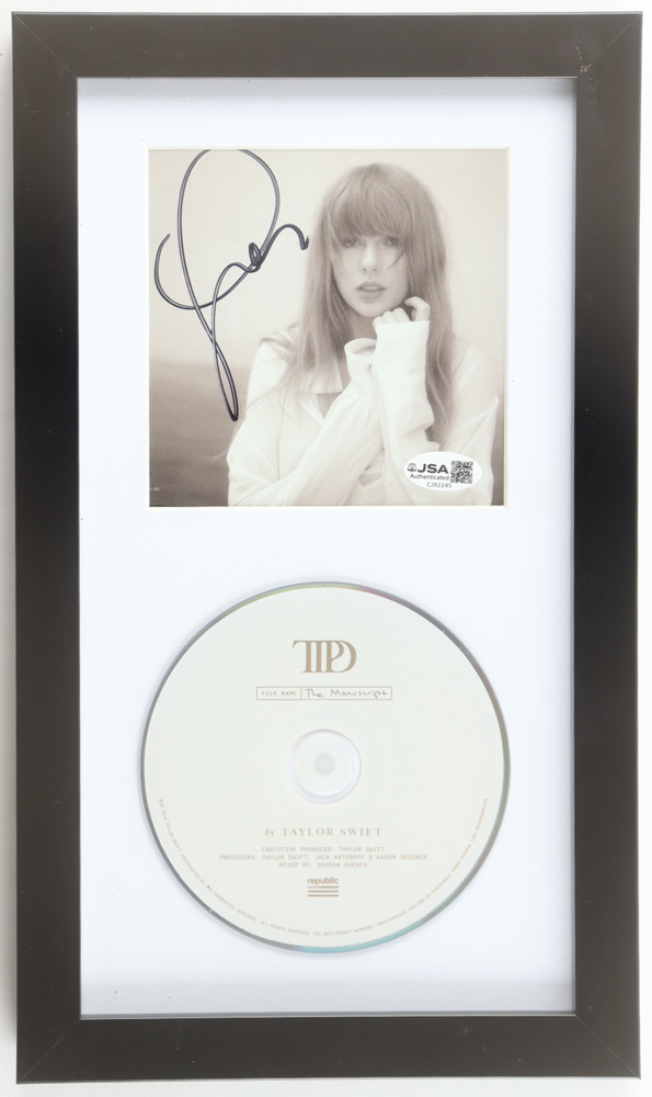Taylor Swift Signed Custom Framed "The Tortured Poets Department" CD Insert Display with Disc (JSA) at PristineAuction.com Taylor Swift Signed Custom Framed "The Tortured Poets Department" CD Insert Display with Disc (JSA) at PristineAuction.com