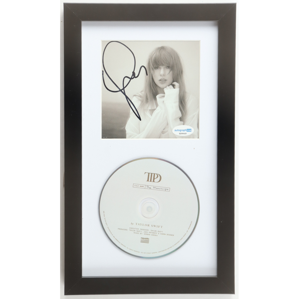 Taylor Swift Signed Custom Framed "The Tortured Poets Department" CD Insert Display with Disc (ACOA) at PristineAuction.com