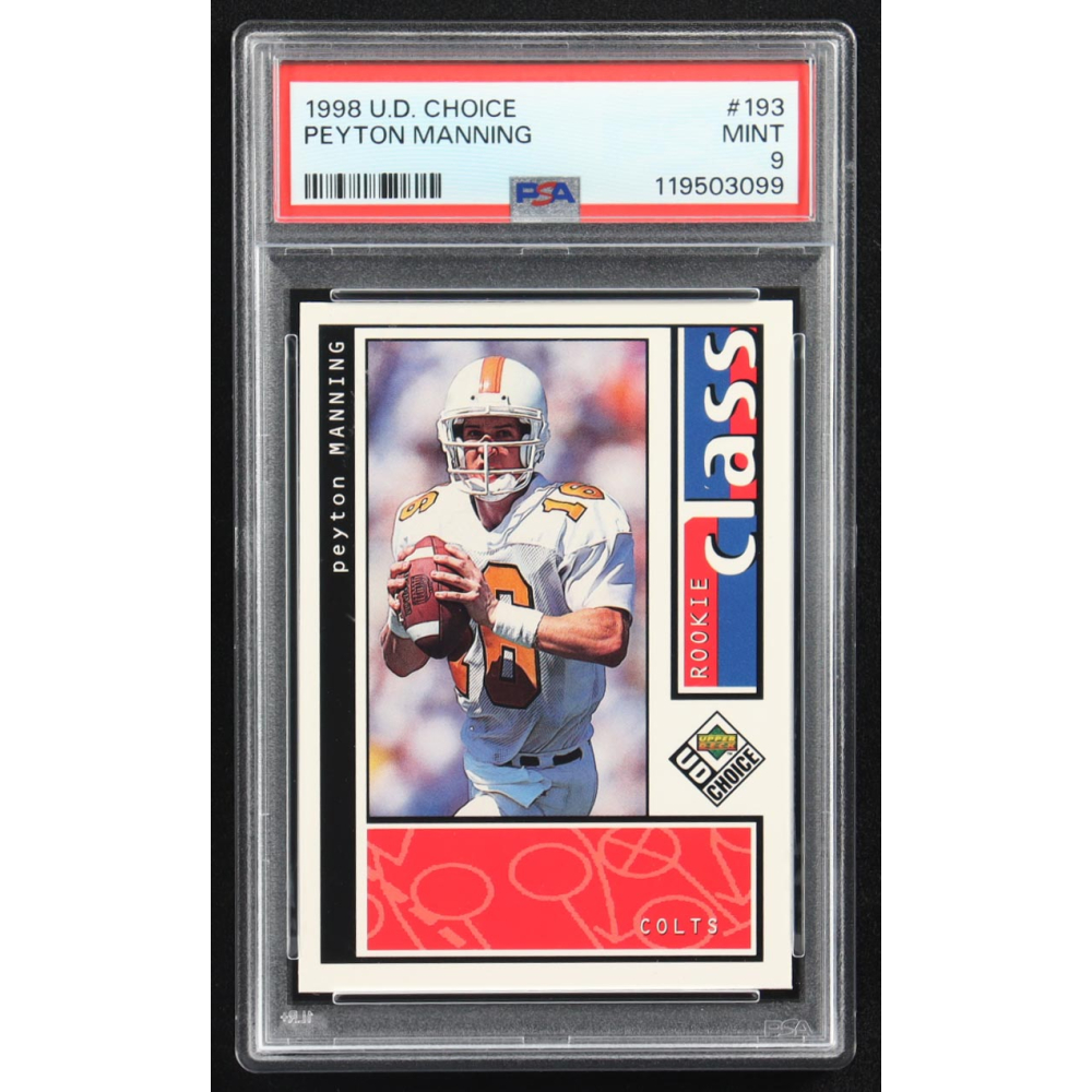 Peyton Manning 1998 Upper Deck Choice Rookie Class #193 RC (PSA 9) at PristineAuction.com