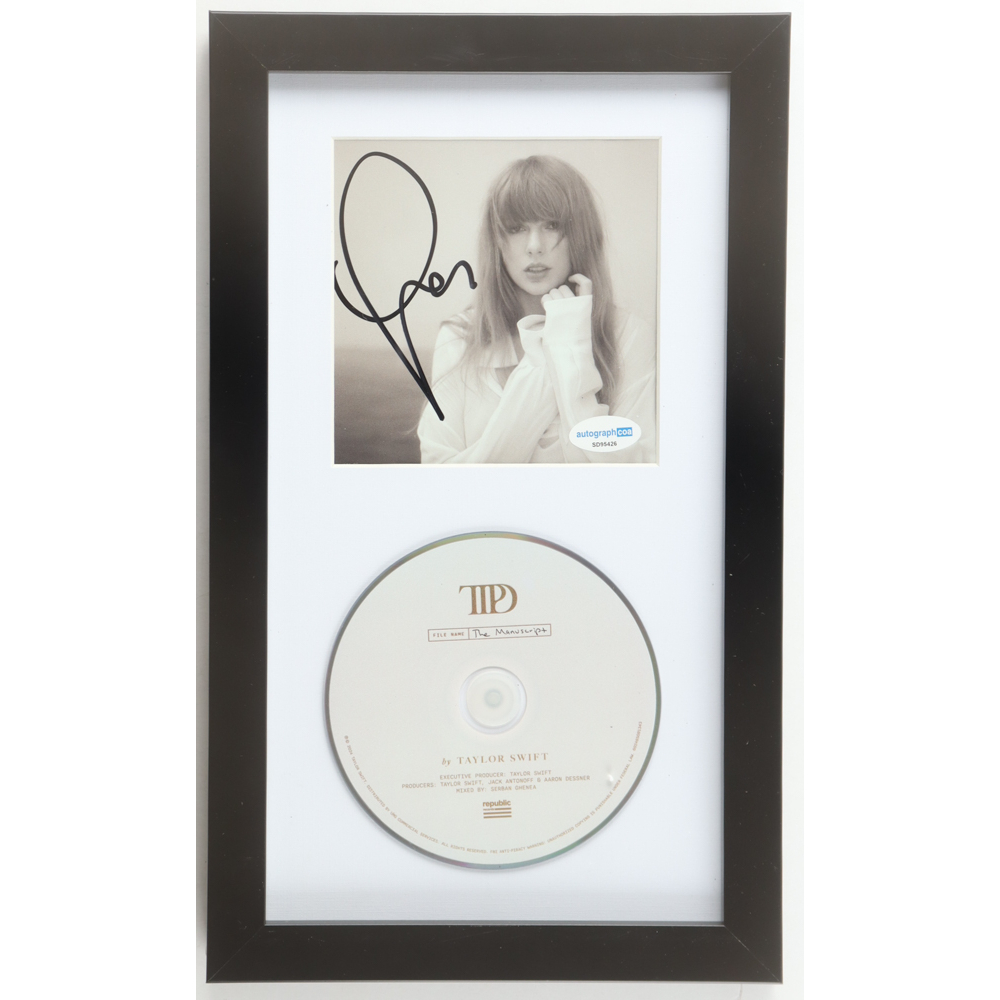 Taylor Swift Signed Custom Framed "The Tortured Poets Department" CD Insert Display with Disc (ACOA) at PristineAuction.com