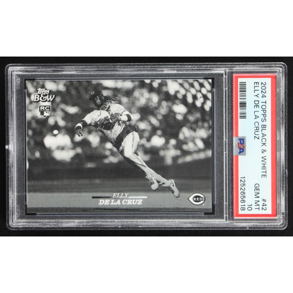 Elly De La Cruz 2024 Topps Black & White #42 RC (PSA 10) at PristineAuction.com