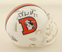 Javonte Williams Signed Broncos Throwback Speed Mini Helmet (Beckett) at PristineAuction.com