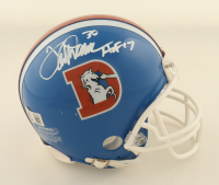 Terrell Davis Signed Broncos Throwback Mini Helmet Inscribed "HOF 17" (Beckett) at PristineAuction.com