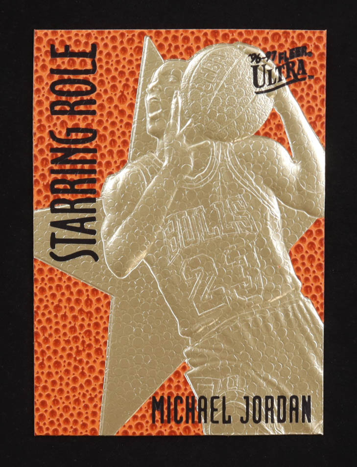 Michael Jordan 1996-97 Fleer Ultra Starring Role Feel the Game 23KT Gold Card at PristineAuction.com Michael Jordan 1996-97 Fleer Ultra Starring Role Feel the Game 23KT Gold Card at PristineAuction.com
