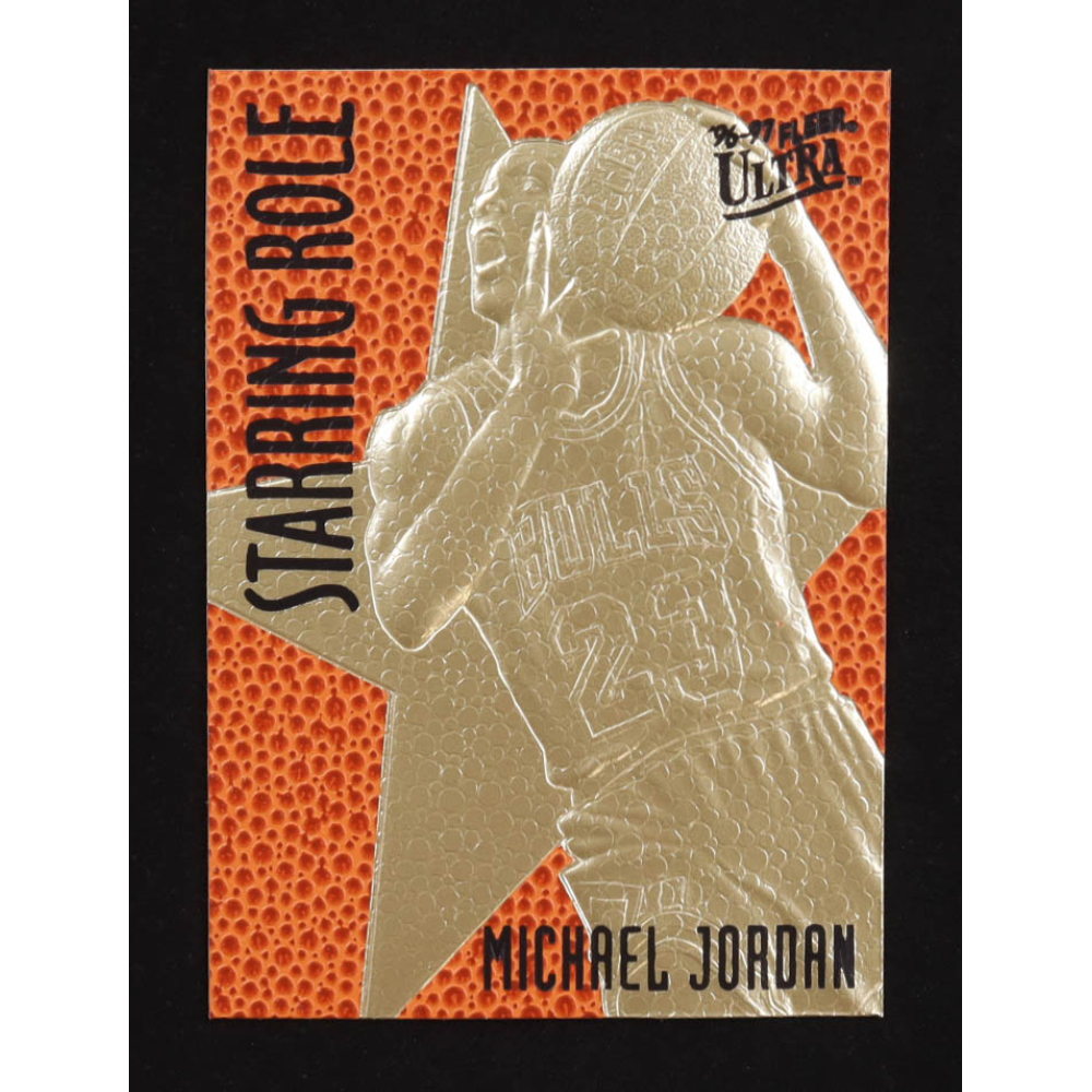Michael Jordan 1996-97 Fleer Ultra Starring Role Feel the Game 23KT Gold Card at PristineAuction.com