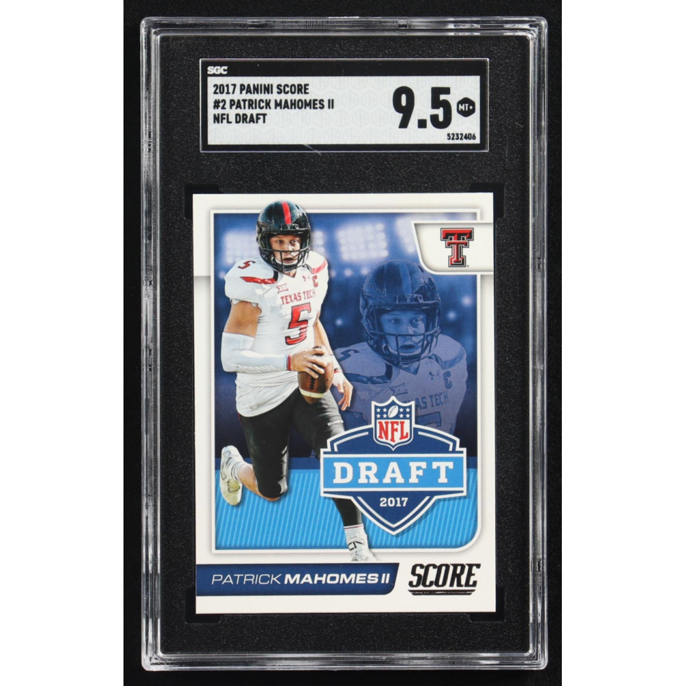 Patrick Mahomes II 2017 Panini Score NFL Draft #2 RC (SGC 9.5) at PristineAuction.com