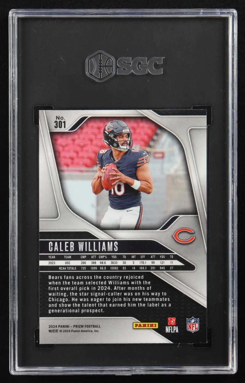 Caleb Williams 2024 Panini Prizm #301 RC (SGC 9.5) at PristineAuction.com Caleb Williams 2024 Panini Prizm #301 RC (SGC 9.5) at PristineAuction.com