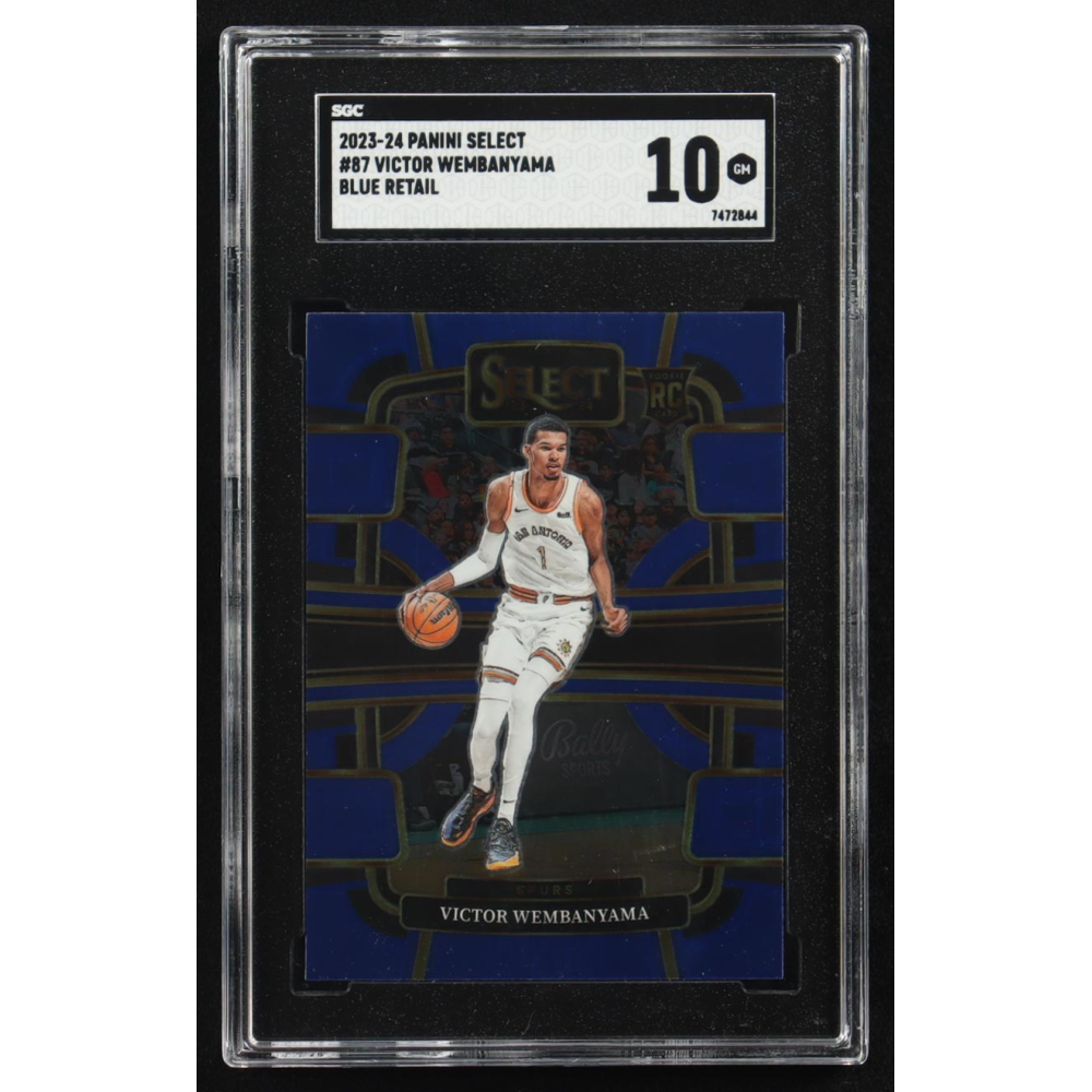Victor Wembanyama 2023-24 Panini Select Blue Retail #87 RC (SGC 10) at PristineAuction.com