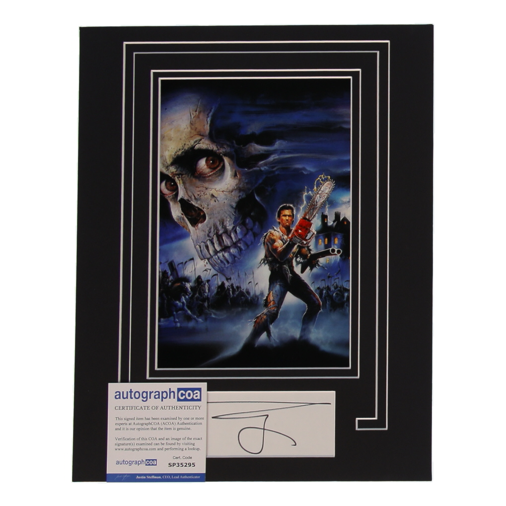 Bruce Campbell Signed "Evil Dead: Army Of Darkness" Custom Matted Cut Display (ACOA) at PristineAuction.com Bruce Campbell Signed "Evil Dead: Army Of Darkness" Custom Matted Cut Display (ACOA) at PristineAuction.com