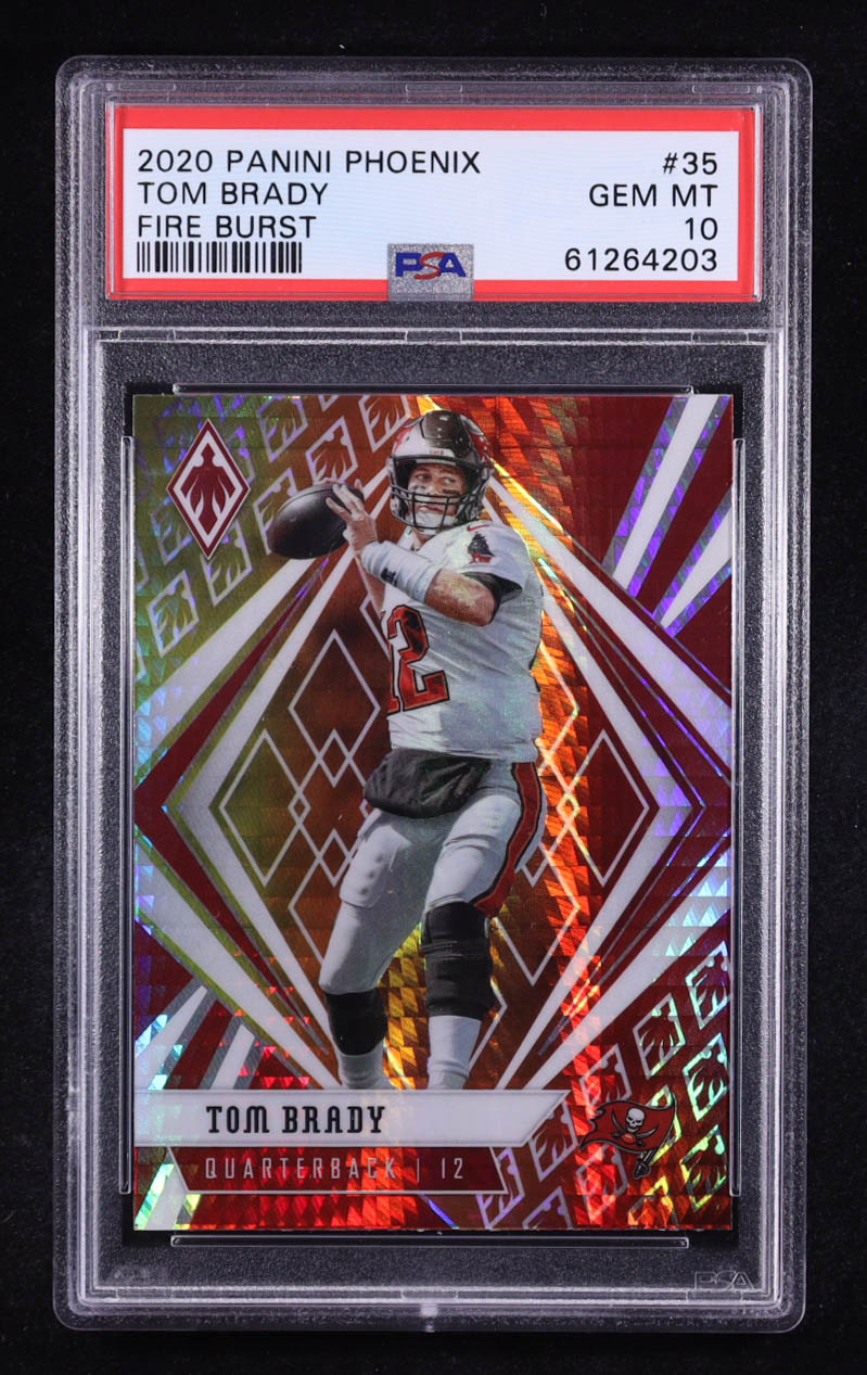 Tom Brady 2020 Panini Phoenix Fire Burst #35 (PSA 10) at PristineAuction.com Tom Brady 2020 Panini Phoenix Fire Burst #35 (PSA 10) at PristineAuction.com
