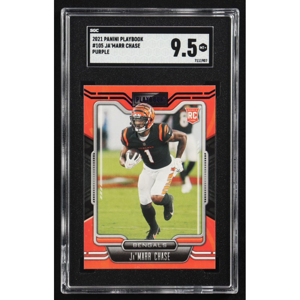 Ja'Marr Chase 2021 Panini Playbook Purple #105 RC (SGC 9.5) at PristineAuction.com