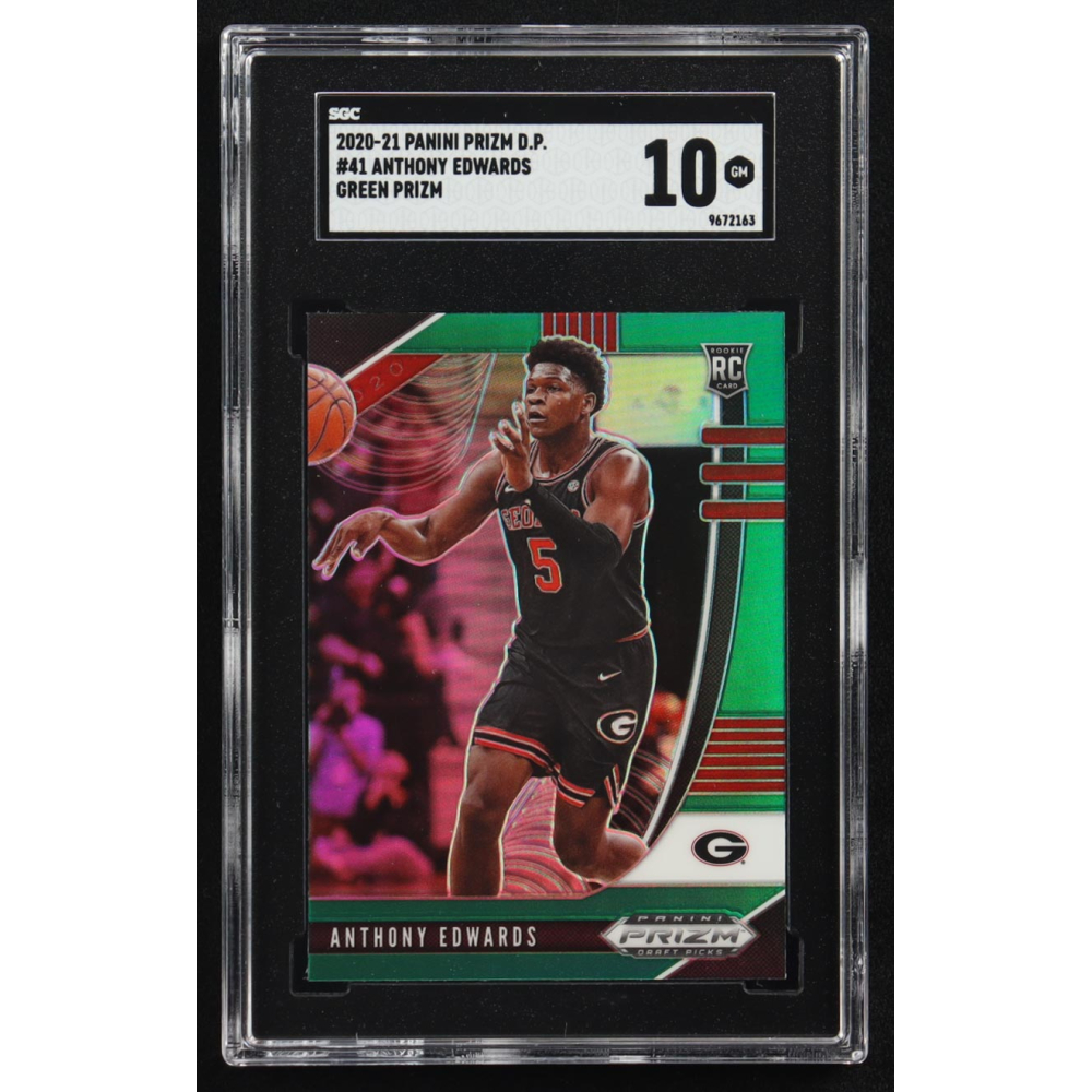 Anthony Edwards 2020-21 Panini Prizm DP Green Prizm #41 RC (SGC 10) at PristineAuction.com