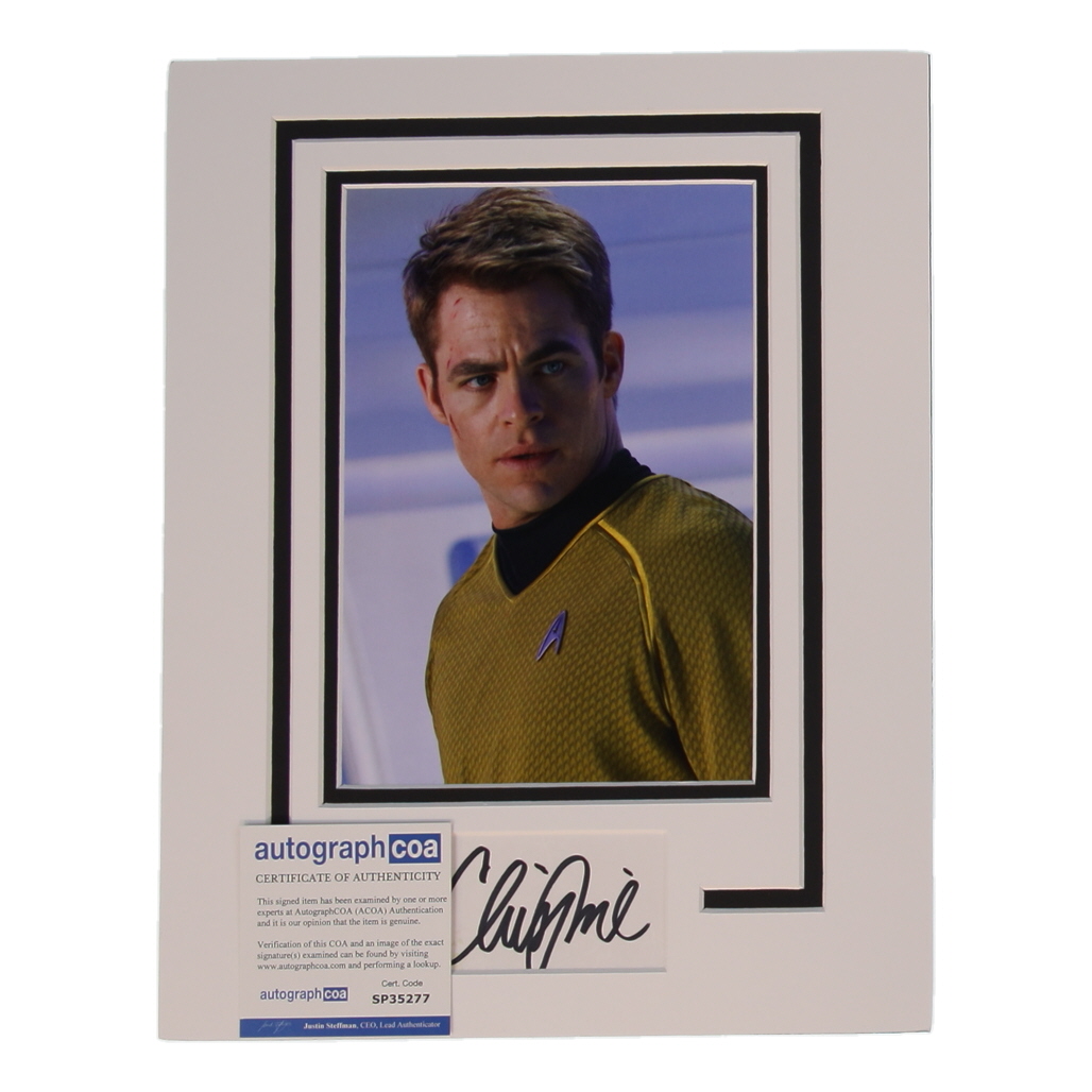 Chris Pine Signed "Star Trek" 11x14 Custom Matted Cut Display (AutographCOA) at PristineAuction.com Chris Pine Signed "Star Trek" 11x14 Custom Matted Cut Display (AutographCOA) at PristineAuction.com