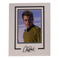 Chris Pine Signed "Star Trek" 11x14 Custom Matted Cut Display (AutographCOA) at PristineAuction.com