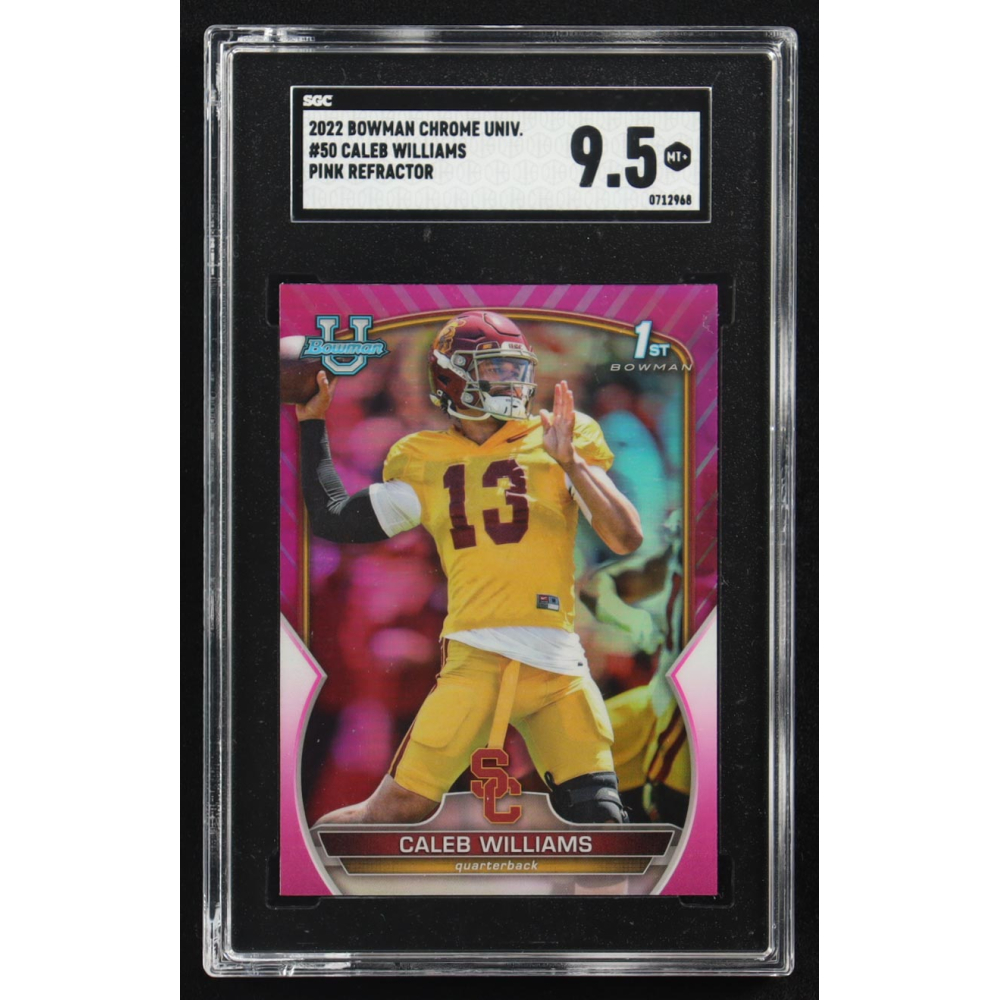 Caleb Williams 2022 Bowman Chrome University Pink Refractor #50 RC (SGC 9.5) at PristineAuction.com