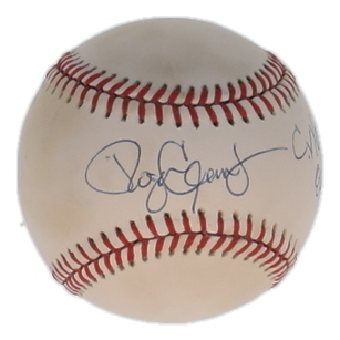 Roger Clemens Signed OAL Baseball Inscribed "Cy Young 86, 87" (JSA) at PristineAuction.com Roger Clemens Signed OAL Baseball Inscribed "Cy Young 86, 87" (JSA) at PristineAuction.com