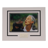 Jane Goodall Signed 11x14 Custom Matted Cut Display (AutographCOA) at PristineAuction.com