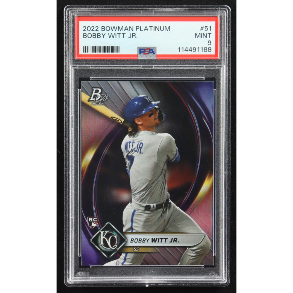 Bobby Witt Jr. 2022 Bowman Platinum #51 RC (PSA 9) at PristineAuction.com