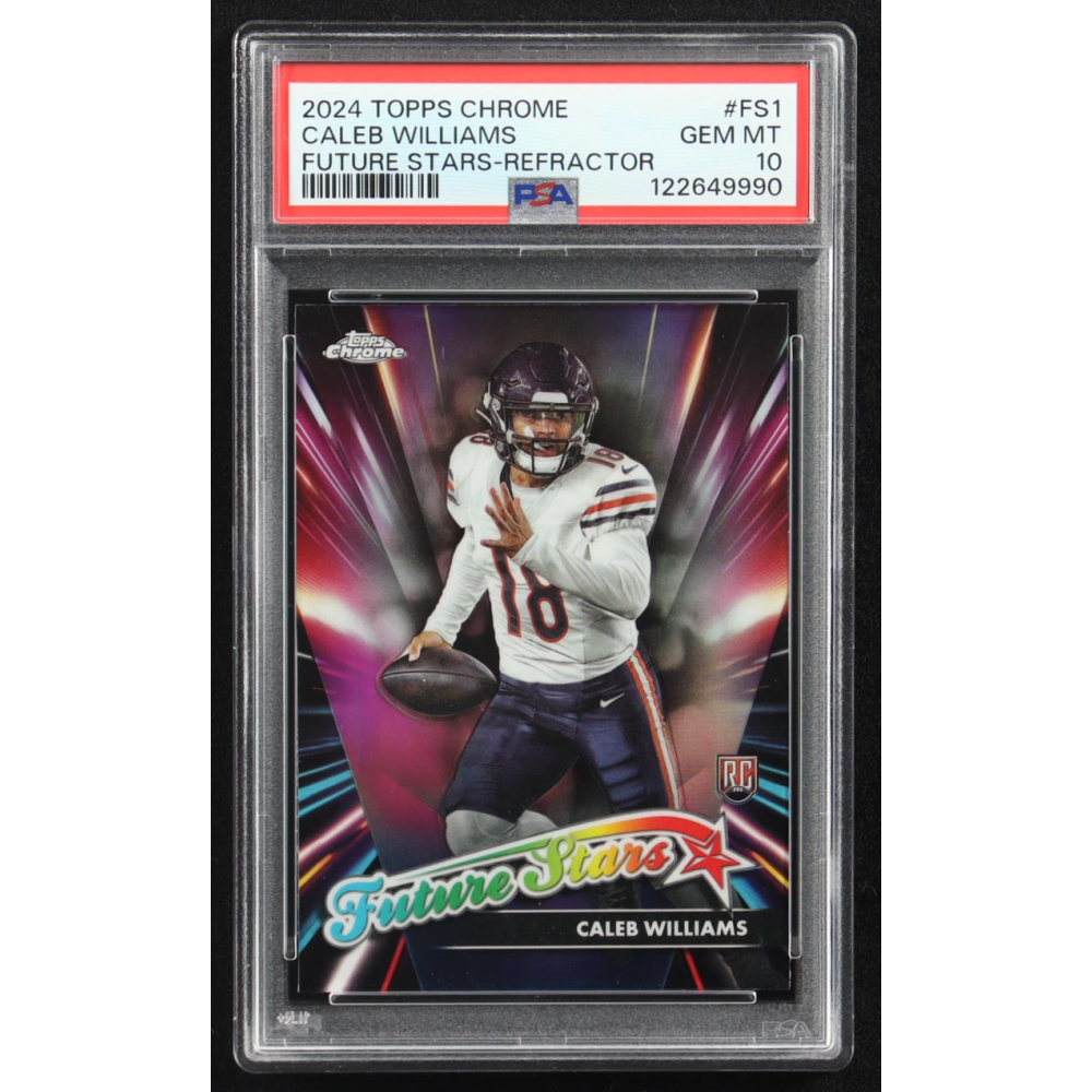 Caleb Williams 2024 Topps Chrome Future Stars Refractor #FS-1 RC (PSA 10) at PristineAuction.com