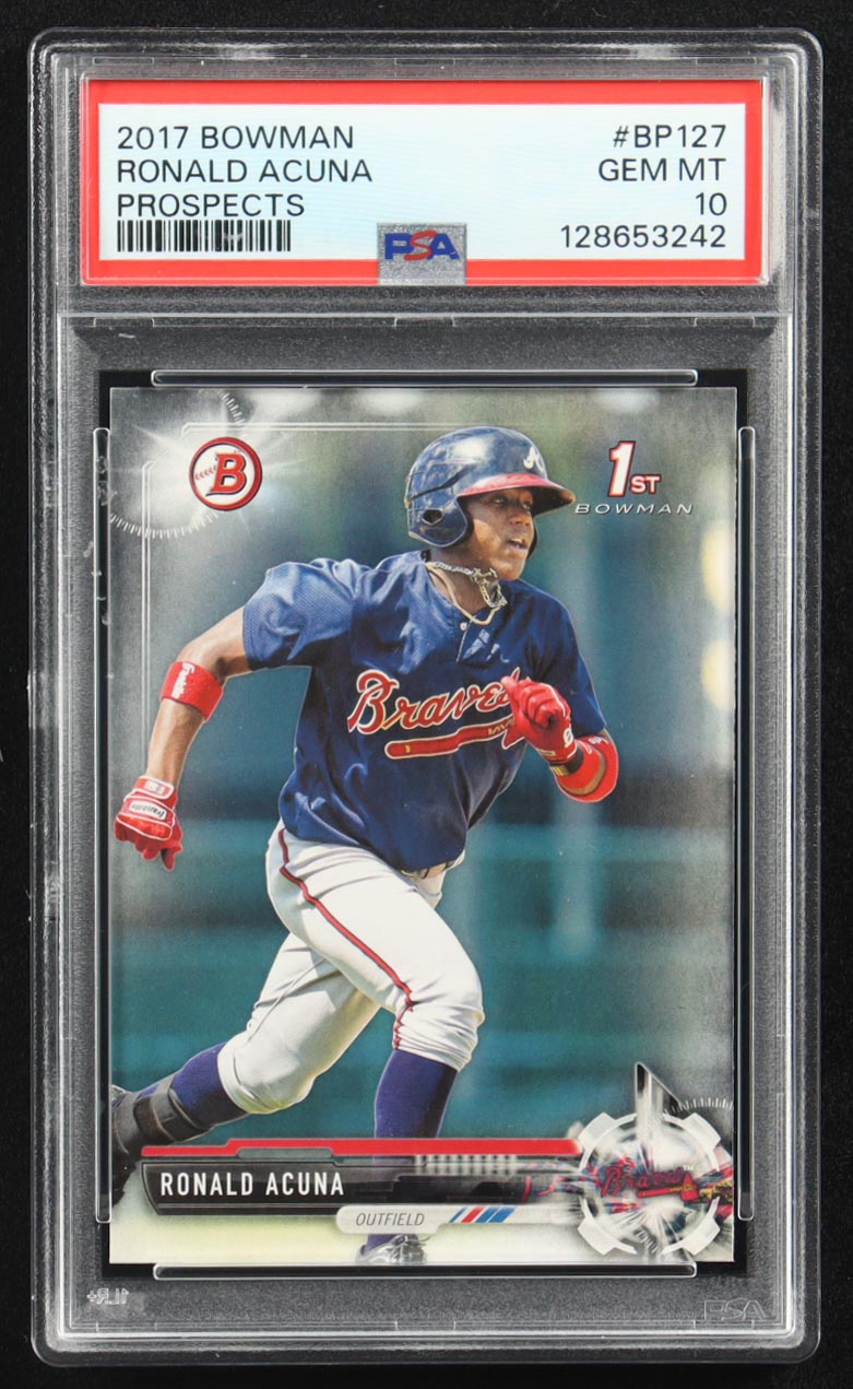 Ronald Acuna 2017 Bowman Prospects #BP-127 RC (PSA 10) at PristineAuction.com Ronald Acuna 2017 Bowman Prospects #BP-127 RC (PSA 10) at PristineAuction.com