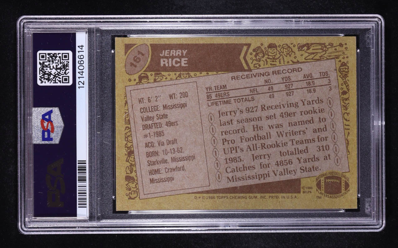Jerry Rice 1986 Topps #161 RC (PSA 5) at PristineAuction.com Jerry Rice 1986 Topps #161 RC (PSA 5) at PristineAuction.com