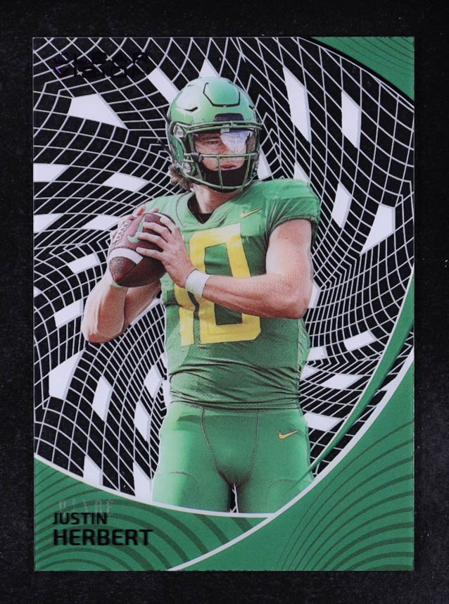 Justin Herbert 2023 Panini Chronicles Draft Picks Clear Vision Purple #25 #38/49 at PristineAuction.com Justin Herbert 2023 Panini Chronicles Draft Picks Clear Vision Purple #25 #38/49 at PristineAuction.com