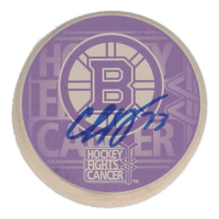 Charlie McAvoy Signed Breast Cancer Awareness Hockey Puck (McAvoy) at PristineAuction.com