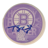 Torey Krug Signed Breast Cancer Awareness Hockey Puck (Krug) at PristineAuction.com