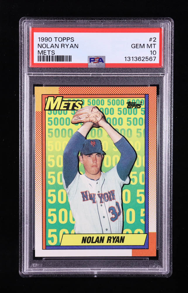 Nolan Ryan 1990 Topps #2 Mets (PSA 10) at PristineAuction.com Nolan Ryan 1990 Topps #2 Mets (PSA 10) at PristineAuction.com