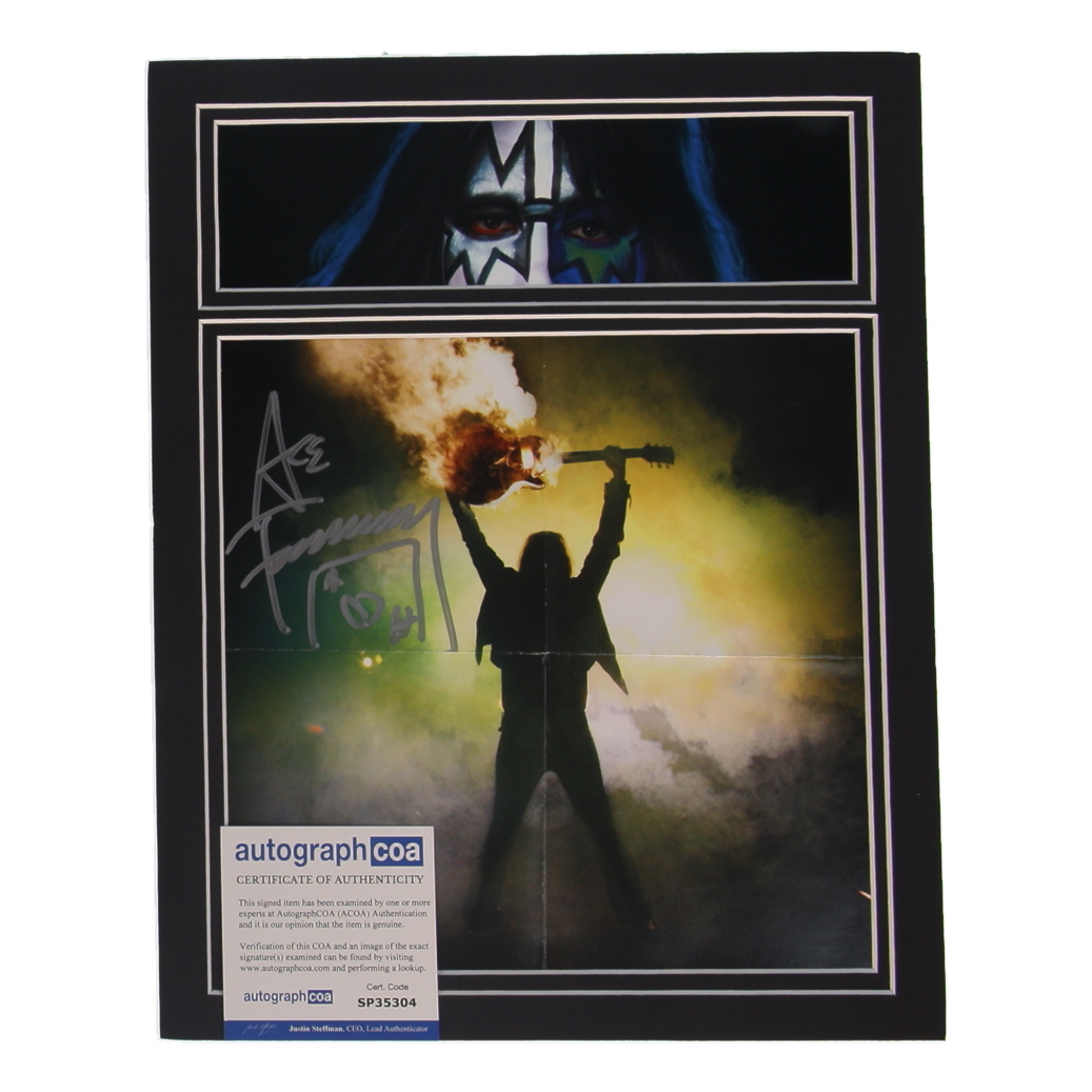Ace Frehley Signed Custom Matted Photo with Ace of Hearts Sketch (ACOA) at PristineAuction.com Ace Frehley Signed Custom Matted Photo with Ace of Hearts Sketch (ACOA) at PristineAuction.com