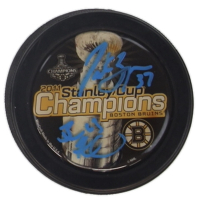 Patrice Bergeron & Brad Marchand Signed Bruins 2011 Stanley Cup Champions Commemorative Hockey Puck (Bergeron & Marchand) at PristineAuction.com