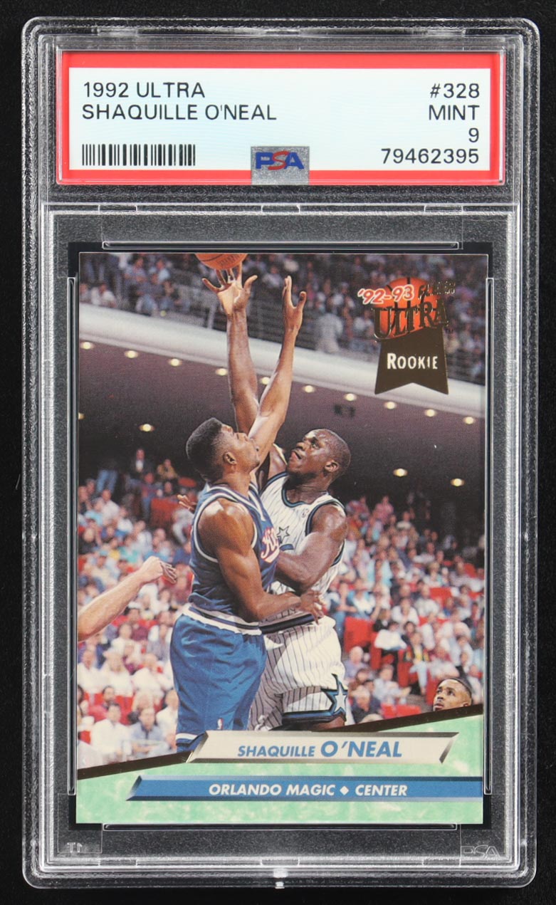 Shaquille O'Neal 1992 Fleer Ultra #328 RC (PSA 9) at PristineAuction.com Shaquille O'Neal 1992 Fleer Ultra #328 RC (PSA 9) at PristineAuction.com