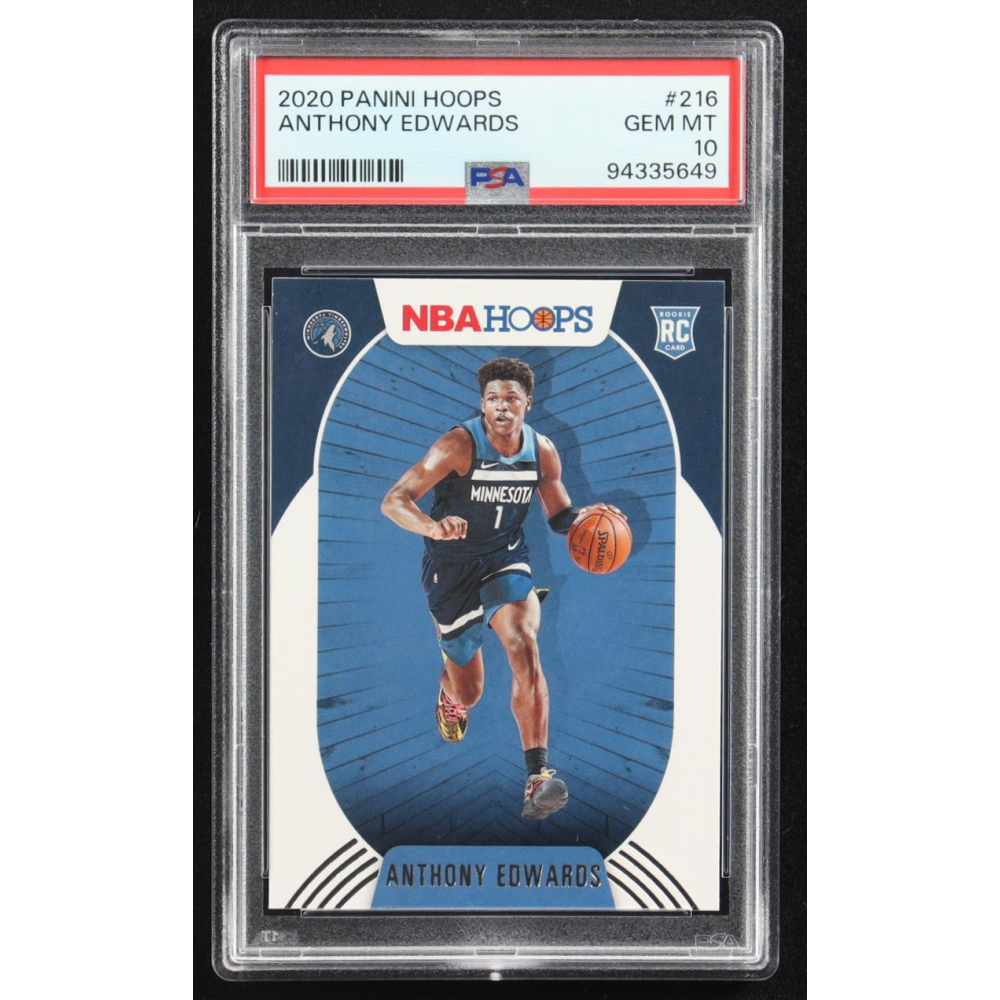 Anthony Edwards 2020 Panini NBA Hoops #216 RC (PSA 10) at PristineAuction.com