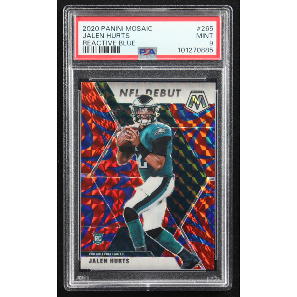 Jalen Hurts 2020 Panini Mosaic Reactive Blue NFL Debut #265 RC (PSA 9) at PristineAuction.com