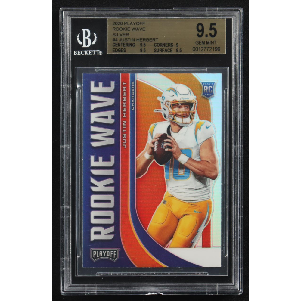 Justin Herbert 2020 Panini Playoff Rookie Wave Silver #RW-4 RC (BGS 9.5) at PristineAuction.com
