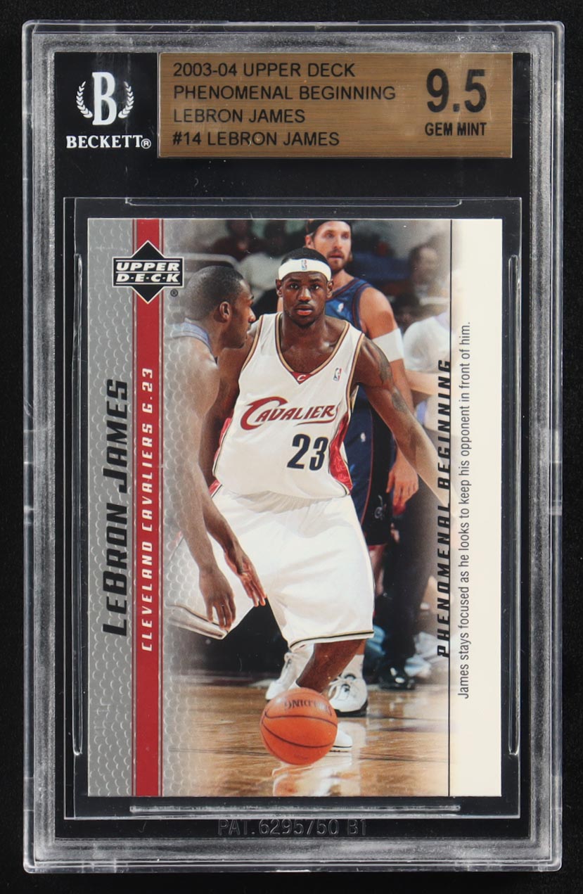 Lebron James 2003-04 Upper Deck Phenomenal Beginning #14 RC (BGS 9.5) at PristineAuction.com Lebron James 2003-04 Upper Deck Phenomenal Beginning #14 RC (BGS 9.5) at PristineAuction.com