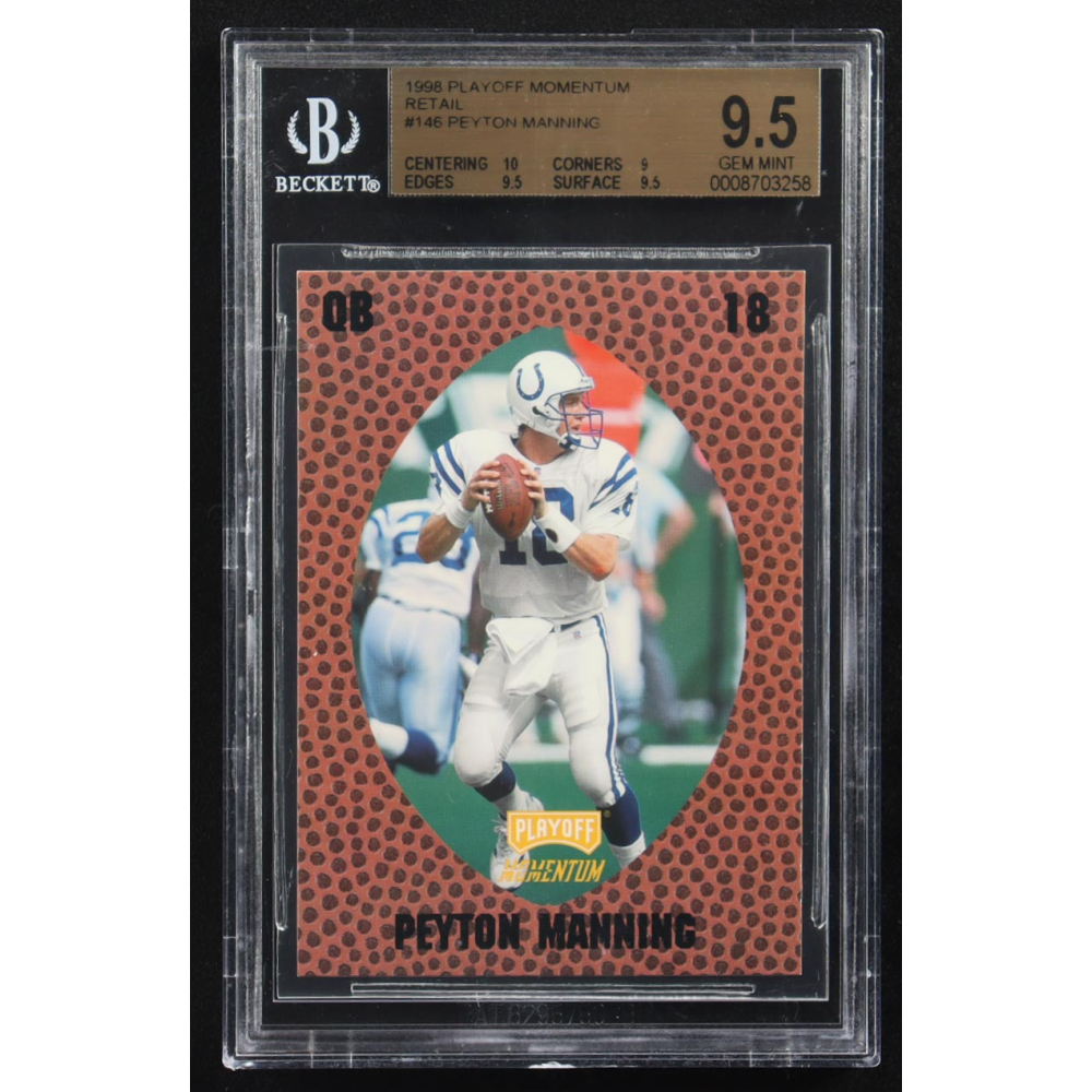 Peyton Manning 1998 Playoff Momentum Retail #146 RC (BGS 9.5) at PristineAuction.com