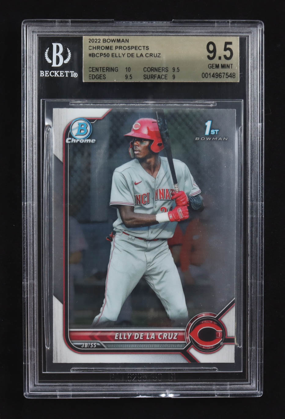 Elly De La Cruz 2022 Bowman Chrome Prospects #BCP50 RC (BGS 9.5) at PristineAuction.com Elly De La Cruz 2022 Bowman Chrome Prospects #BCP50 RC (BGS 9.5) at PristineAuction.com
