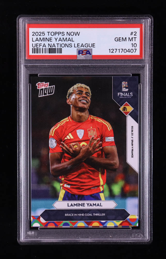 Lamine Yamal 2025-26 Topps Now UEFA Nations League #2 (PSA 10) at PristineAuction.com Lamine Yamal 2025-26 Topps Now UEFA Nations League #2 (PSA 10) at PristineAuction.com