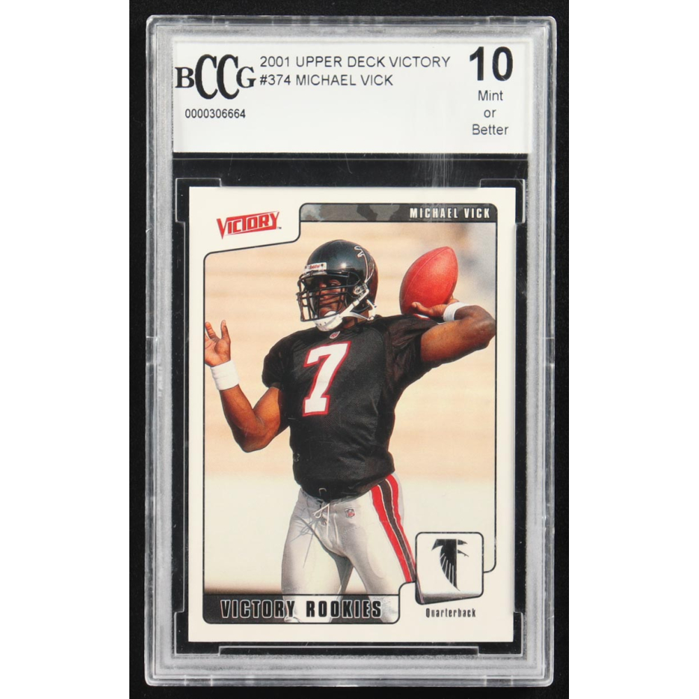 Michael Vick 2001 Upper Deck Victory #374 RC (BCCG 10) at PristineAuction.com