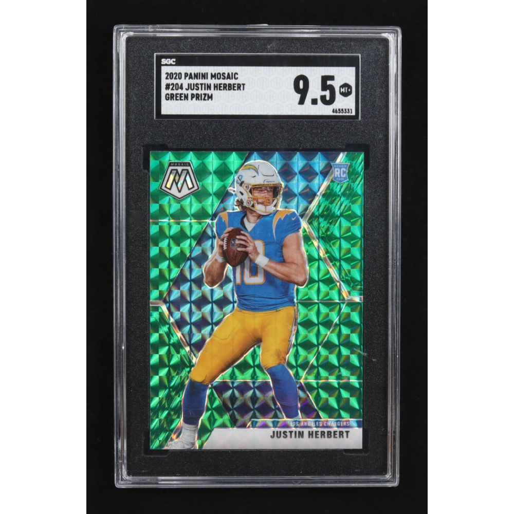 Justin Herbert 2020 Panini Mosaic Mosaic Green #204 RC (SGC 9.5) at PristineAuction.com