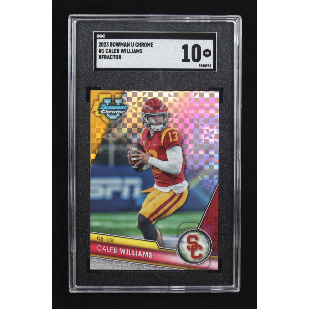Caleb Williams 2023 Bowman Chrome University X-Fractors #1 RC (SGC 10) at PristineAuction.com
