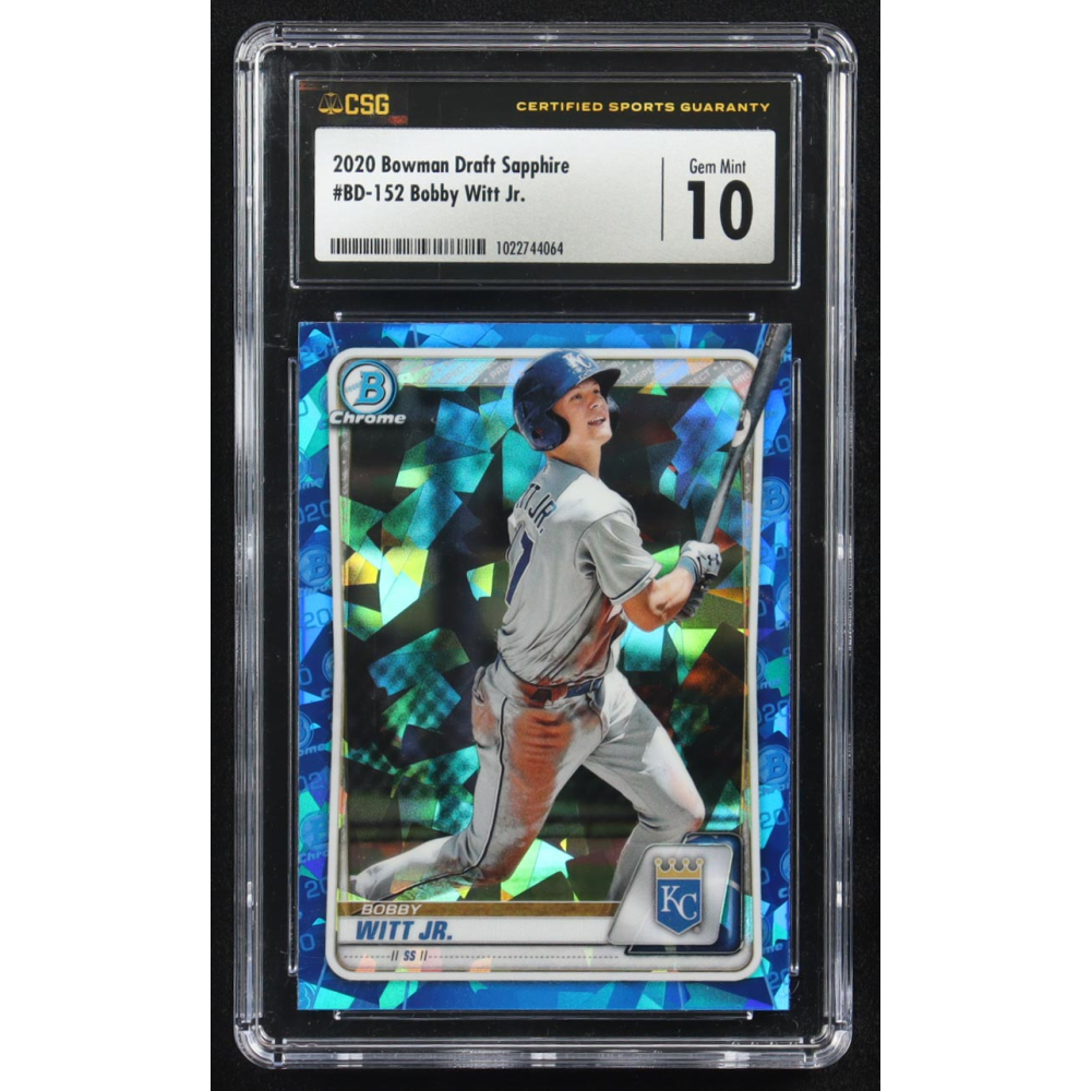 Bobby Witt Jr. 2020 Bowman Draft Sapphire #BD-152 RC (CSG 10) at PristineAuction.com